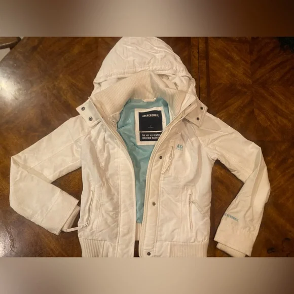 Y2K Abercrombie & Fitch Off-White Ski Jacket - Picture 1 of 5